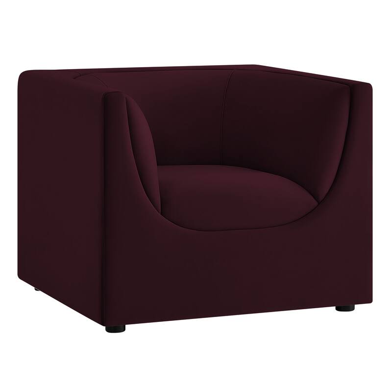 Hilda Curved Back Performance Velvet Armchair