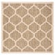 SAFAVIEH Courtyard Kathy Indoor/ Outdoor Waterproof Patio Backyard Rug - 4' x 4' Square - Brown/Bone