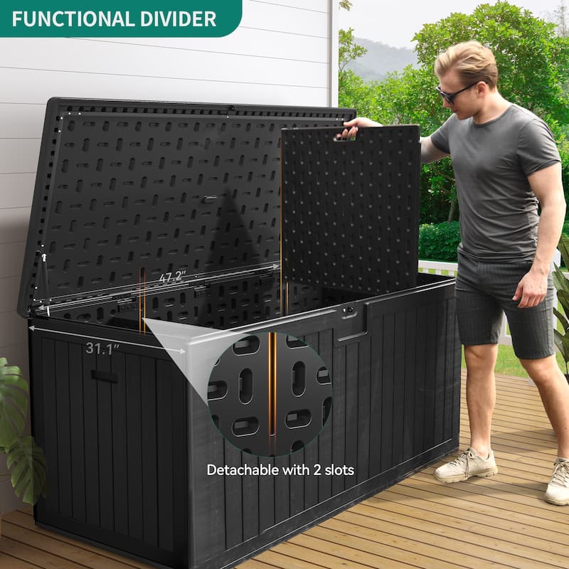 230 Gallon Outdoor Storage Waterproof Deck Box - N/A