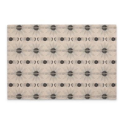 Sun & Moon 4-Pack Poly-Cotton Blend Placemats Manufactured in The USA Machine Washable Dryer Safe