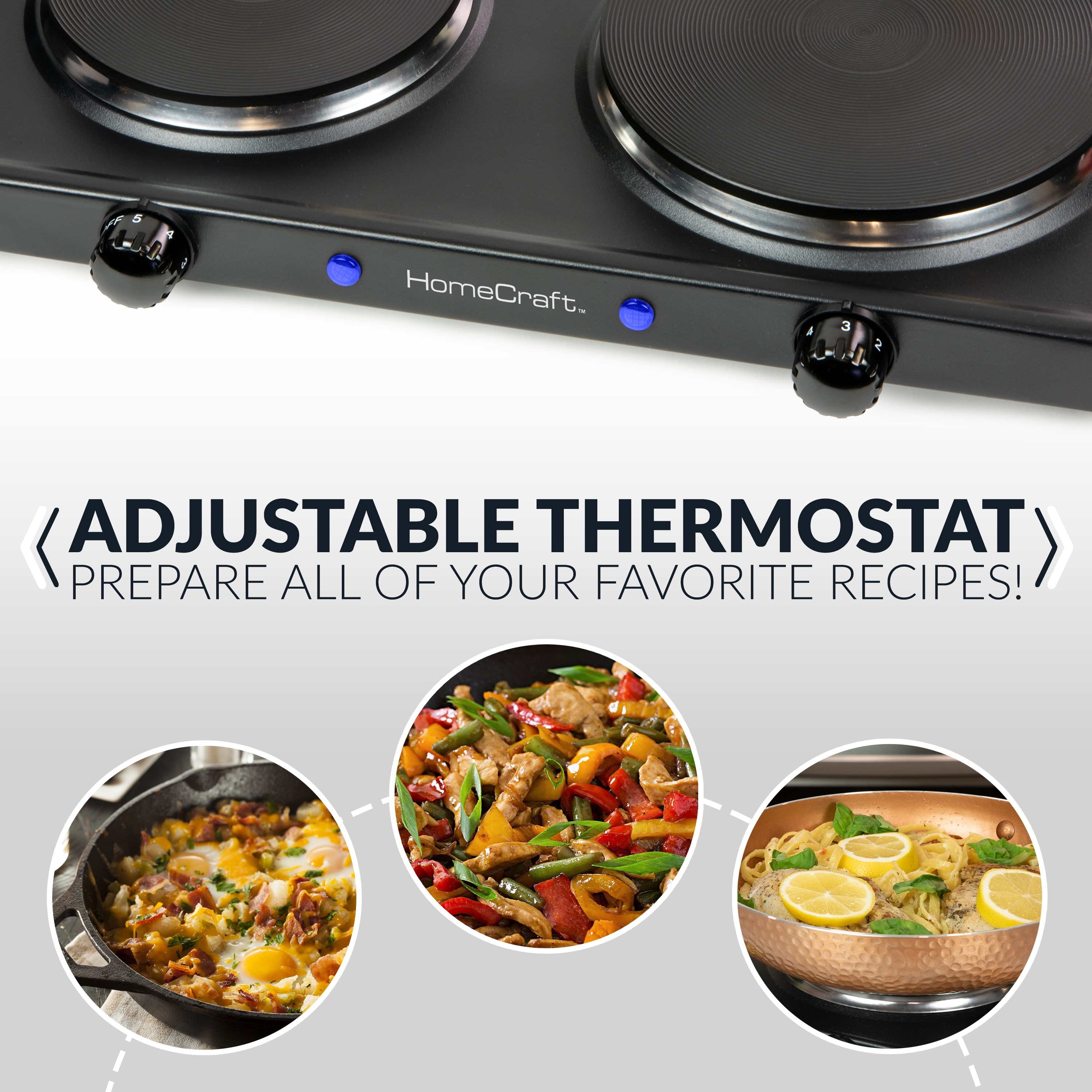 Homecraft Double Burner Hot Plate