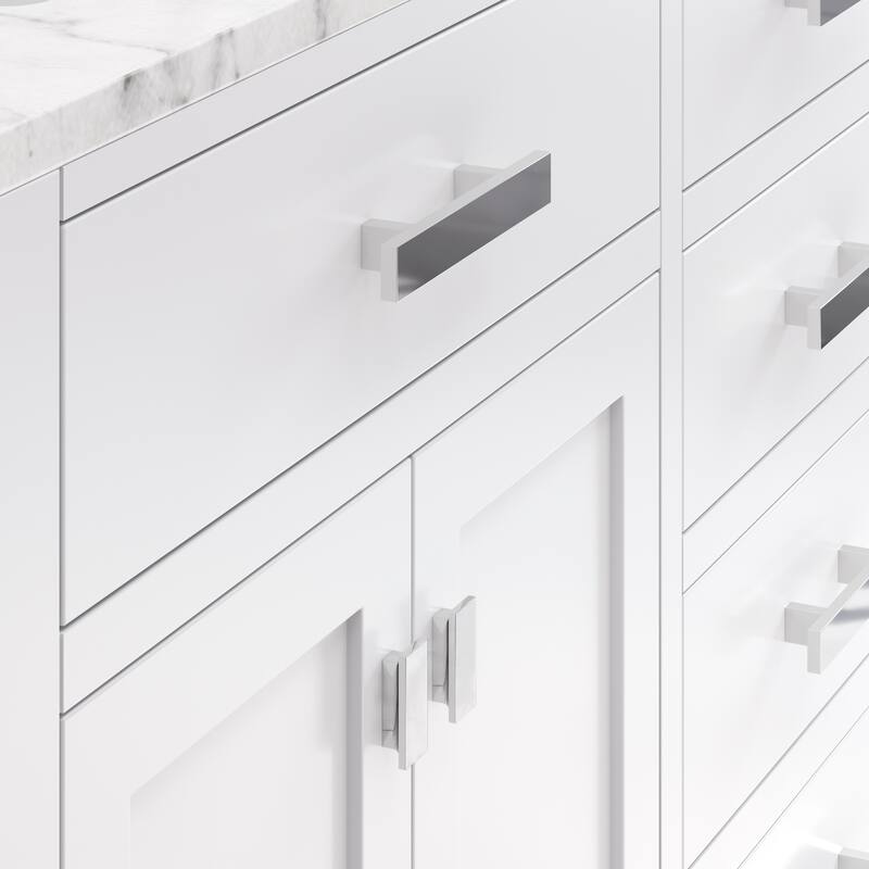 Water Creation Madison 72-inch Solid White Double Sink Bathroom Vanity