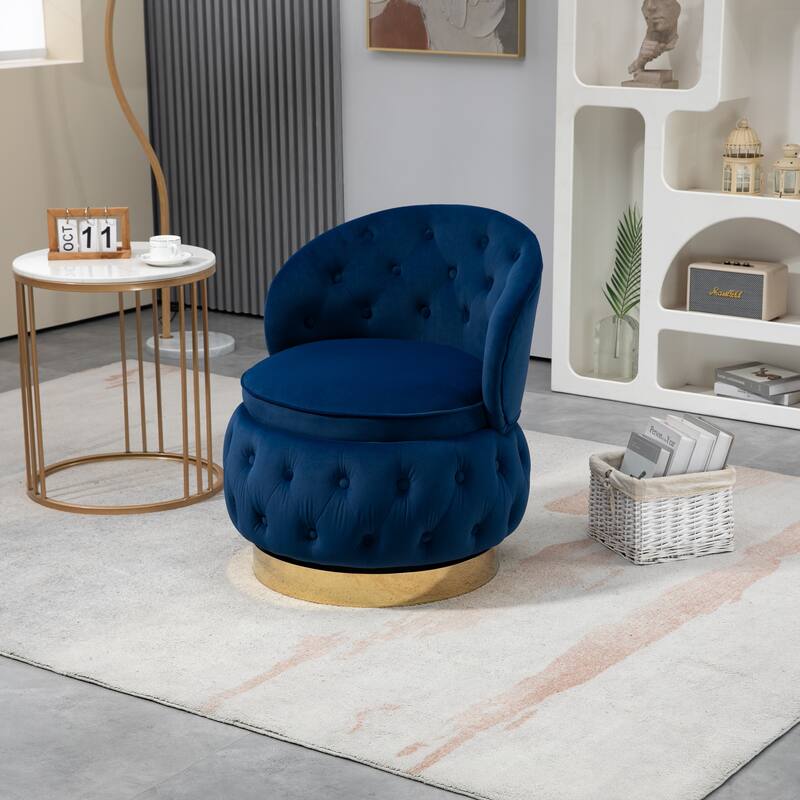 360 Degree Swivel Cuddle Barrel Accent Storage Chairs, Round Armchairs with Wide Upholstered, for Living Room