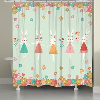 Matilda Bunny Ballerina Shower Curtain - Multicolor - 71x74