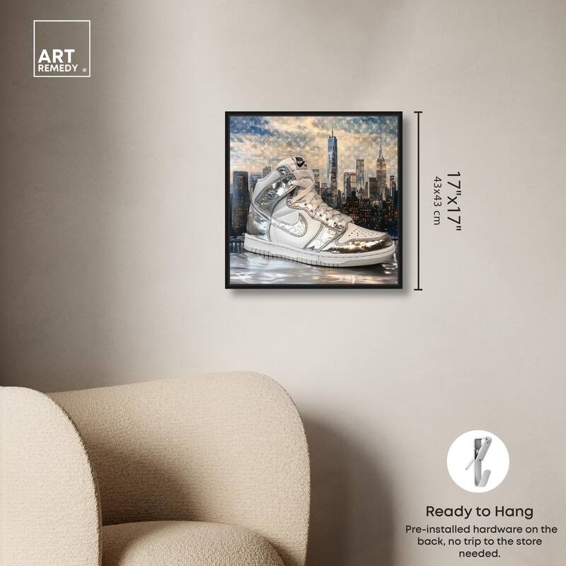 NYC Metallic Sneaker Canvas by Art Remedy