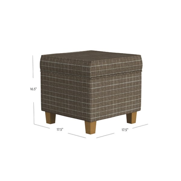 dimension image slide 8 of 15, Carson Carrington Birkerod Square Lift-off Storage Ottoman