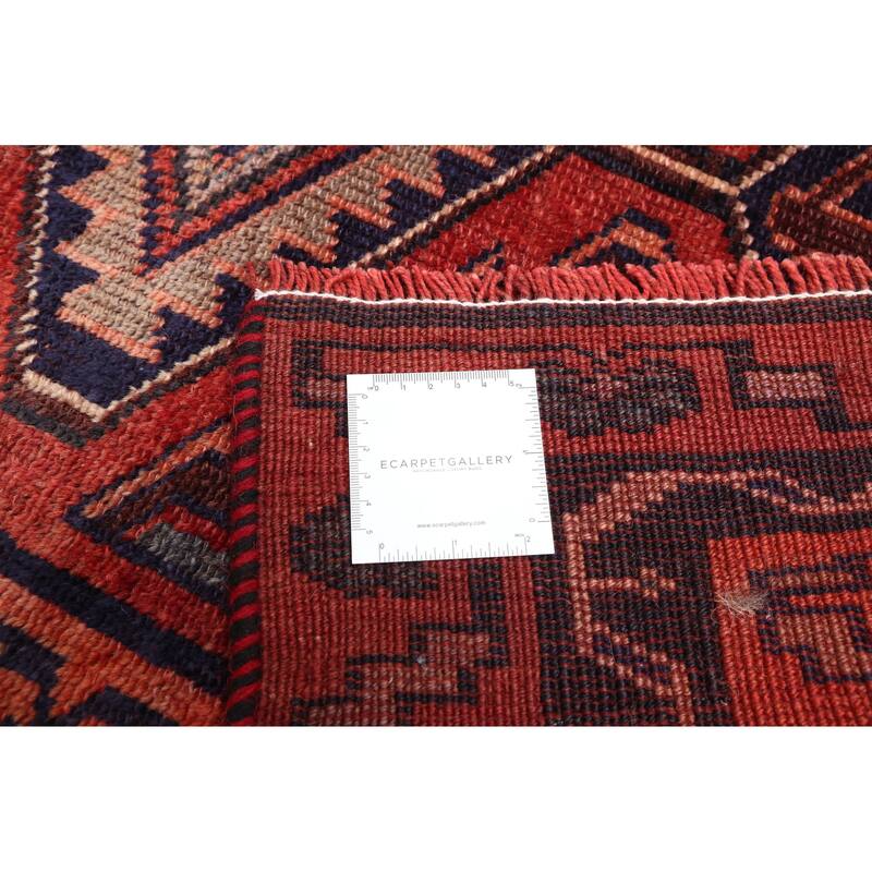 ECARPETGALLERY Hand-knotted Melis Vintage Dark Red Wool Rug - 5'3 x 6'4