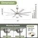 preview thumbnail 7 of 70, 52/66/72/84 Inch Smart Ceiling Fan with Light ,Wall Switch, APP Control,Dimmable LED,8 Blades