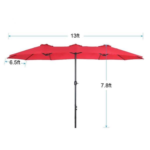 Shop Black Friday Deals On Phi Villa 13ft Outdoor Market Umbrella Double Sided Twin Large Patio Umbrella With Crank Navy Blue Red Beige Overstock 31058345
