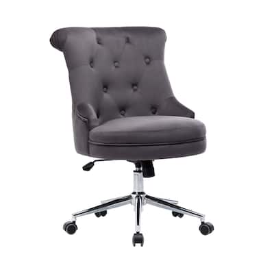 Porthos Home Itzel Velvet Desk Chair With Swivel, Wingback Design