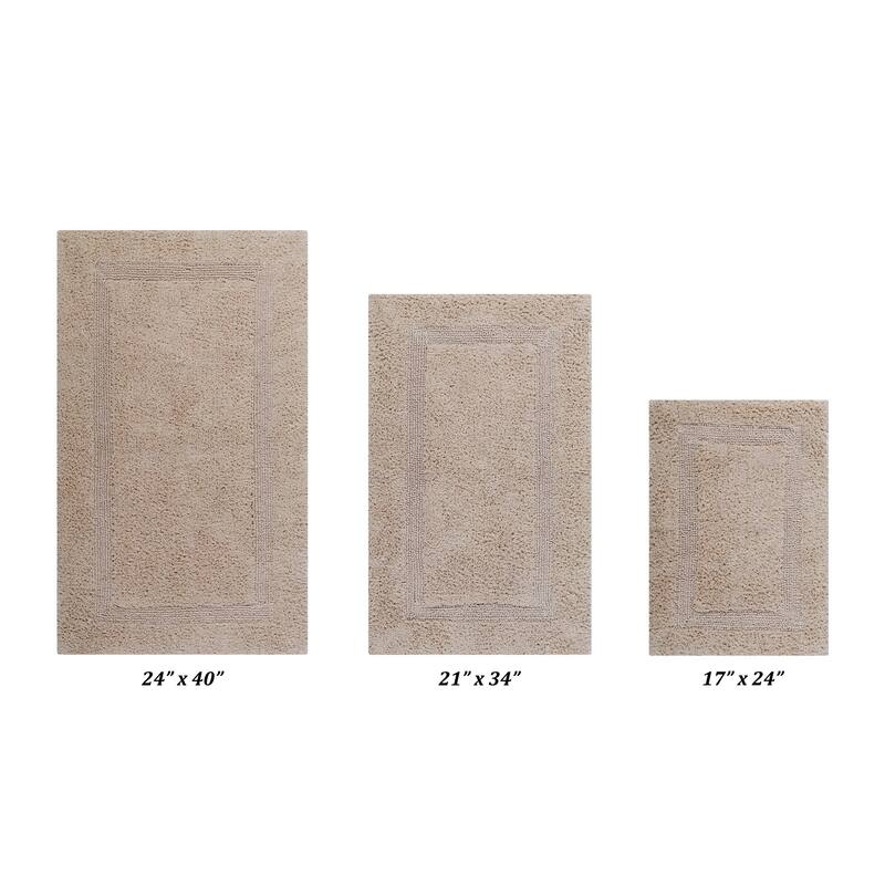 Better Trends Bath Rugs Set 100% Cotton Reversible Water Absorbent Bathroom Rug for Shower, Sink, Bath Mats - Lux Collection