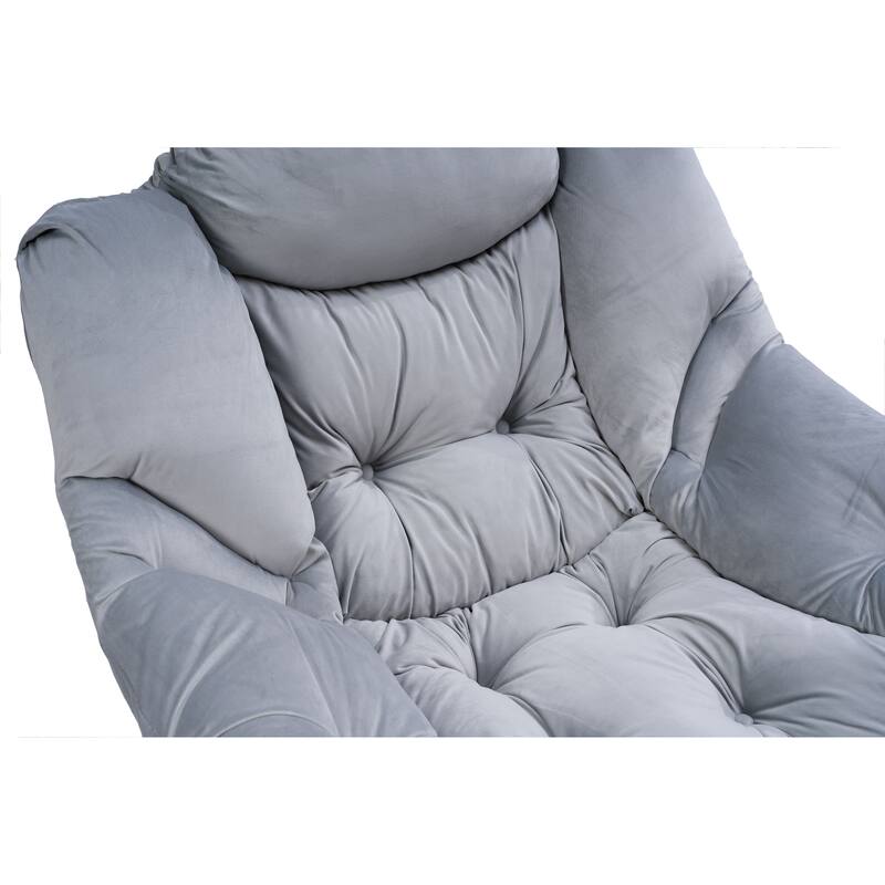 Lazy Sofa Chair with Soft Cushion and Side Pocket for Relaxation