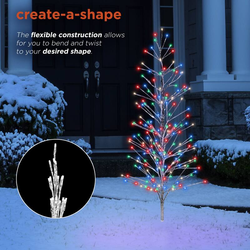 Alpine Corporation 60"H Indoor/Outdoor Artificial Christmas Tree with LED Lights