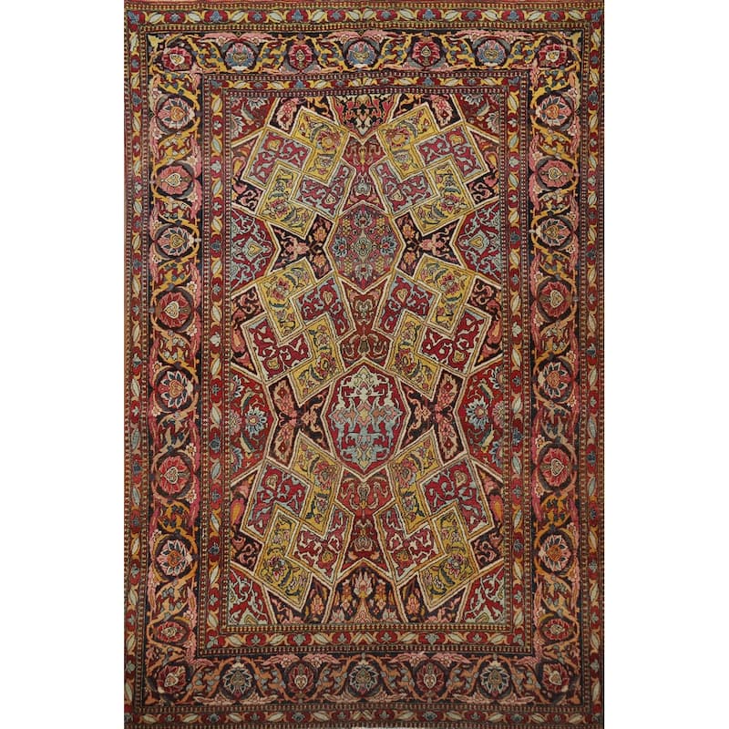 Kerman Ravar Antique Persian Rug Handmade Wool Carpet - 4'6" x 7'2"