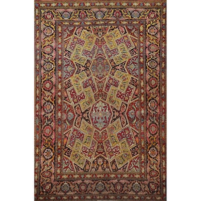 Kerman Ravar Antique Persian Rug Handmade Wool Carpet - 4'6" x 7'2"