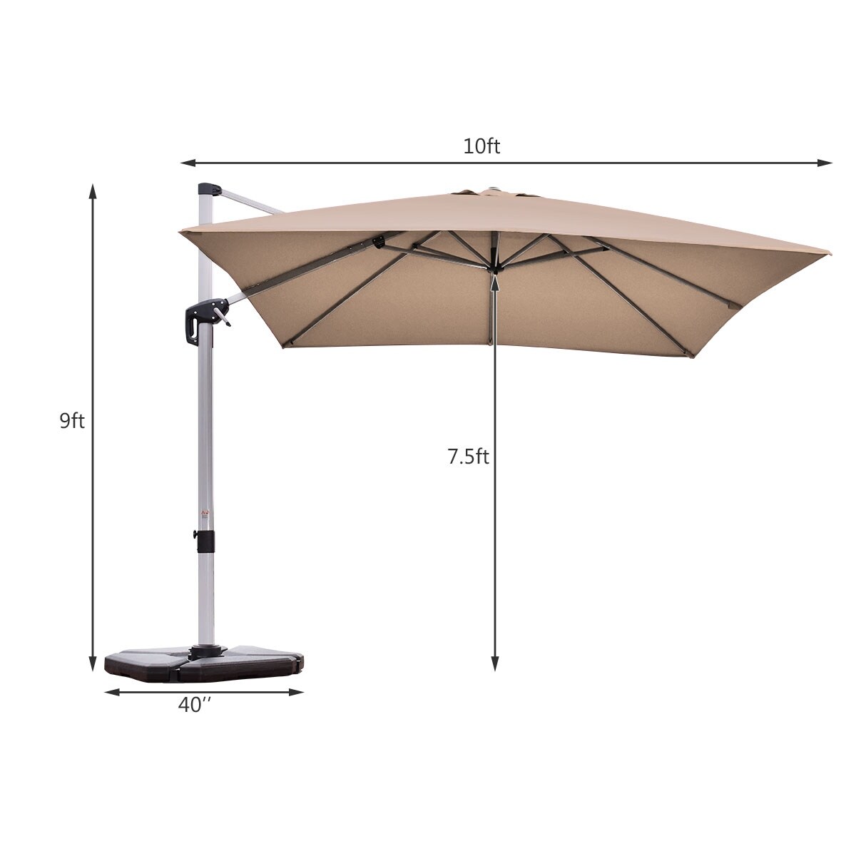 Shop Black Friday Deals On Costway 10ft Patio Offset Cantilever Umbrella 360 Degree Tilt Aluminum On Sale Overstock 30889953