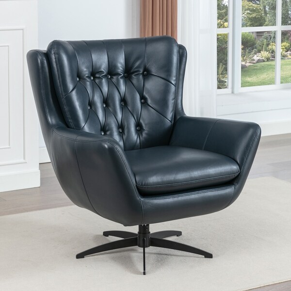 Cleveland Tufted Faux Leather Swivel Chair by Greyson Living Cleveland Tufted Faux Leather Swivel Chair by Greyson Living