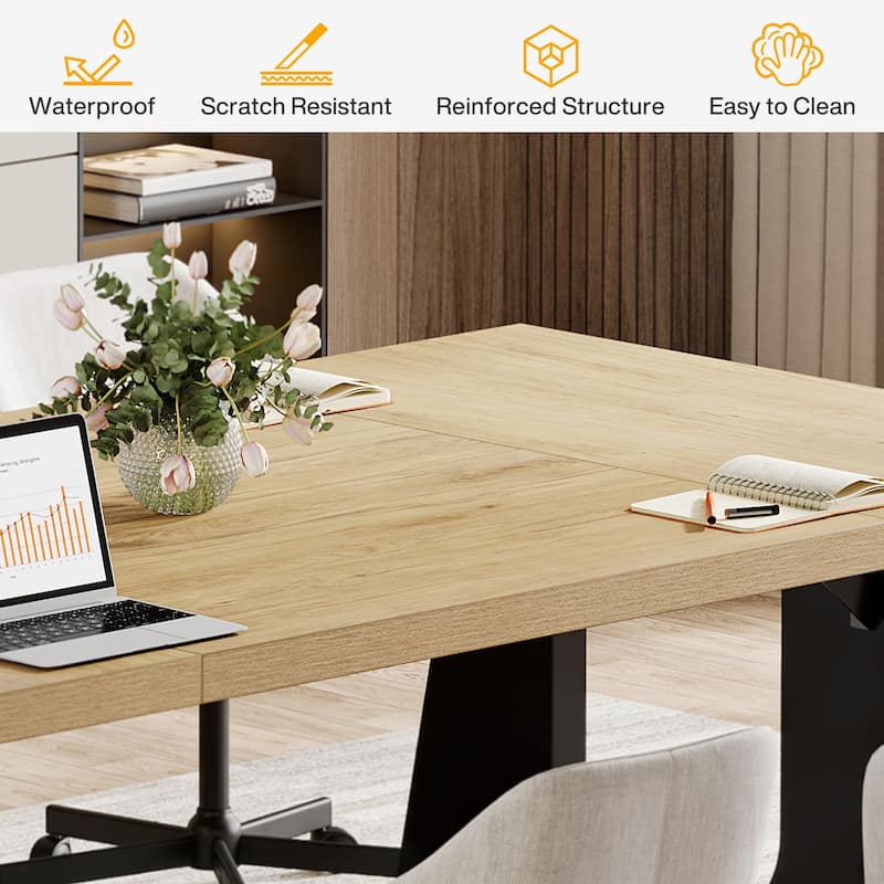 Wood Conference Table Oka Rectangular Office Meeting Room Desk