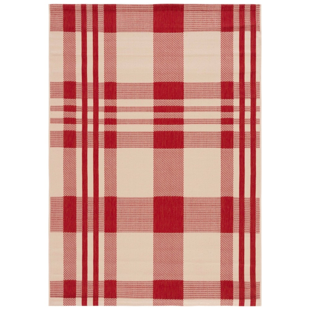 SAFAVIEH Courtyard Oriole Plaid Indoor/ Outdoor Waterproof Patio Backyard.