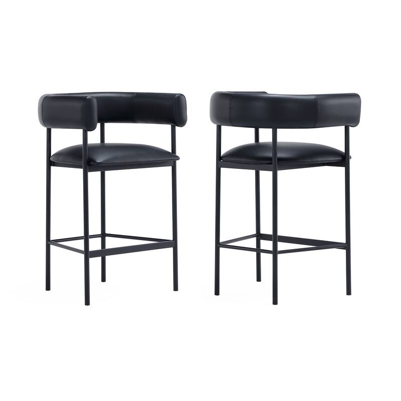 Manhattan Comfort Onda Metal Vegan Leather Counter Stool