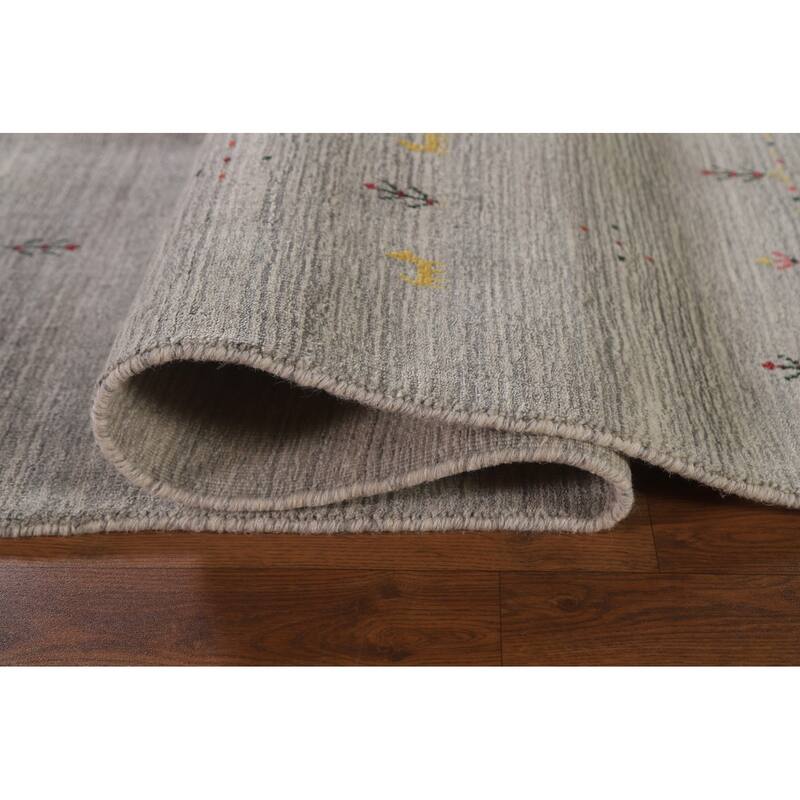 Tribal Gabbeh Area Rug Hand-Knotted Wool Carpet - 7'10"x 9'8"