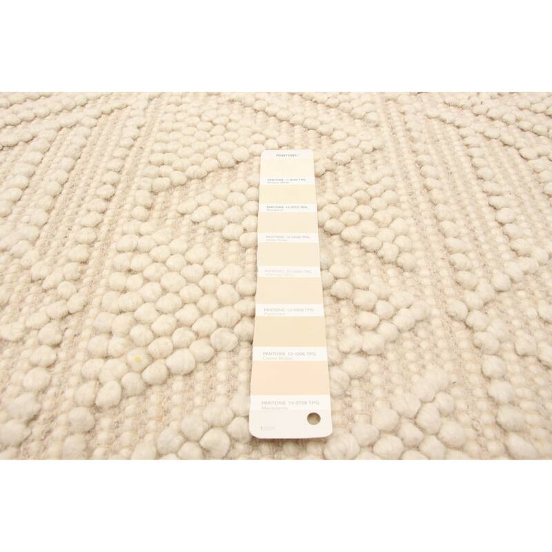 ECARPETGALLERY Braid weave Sienna Cream Wool Rug - 5'0 x 6'10