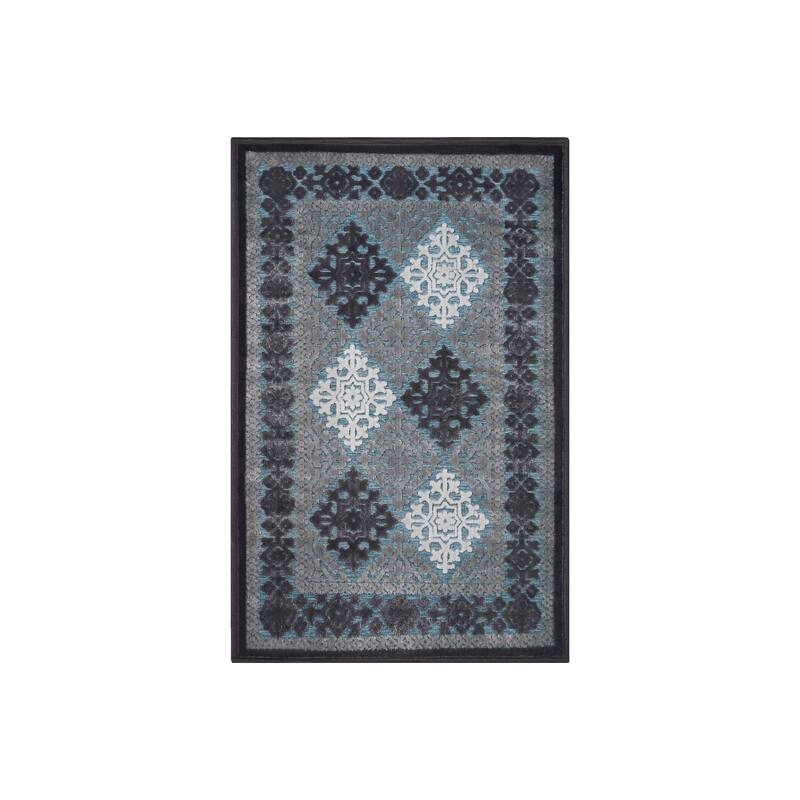 Superior Floral Medallion Sculpted High-Low Pile Polyester Area Rug