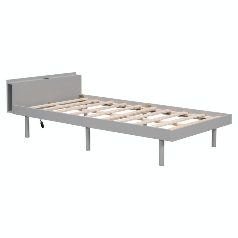 Twin Platform Bed: Modern Design with Built-in USB Port