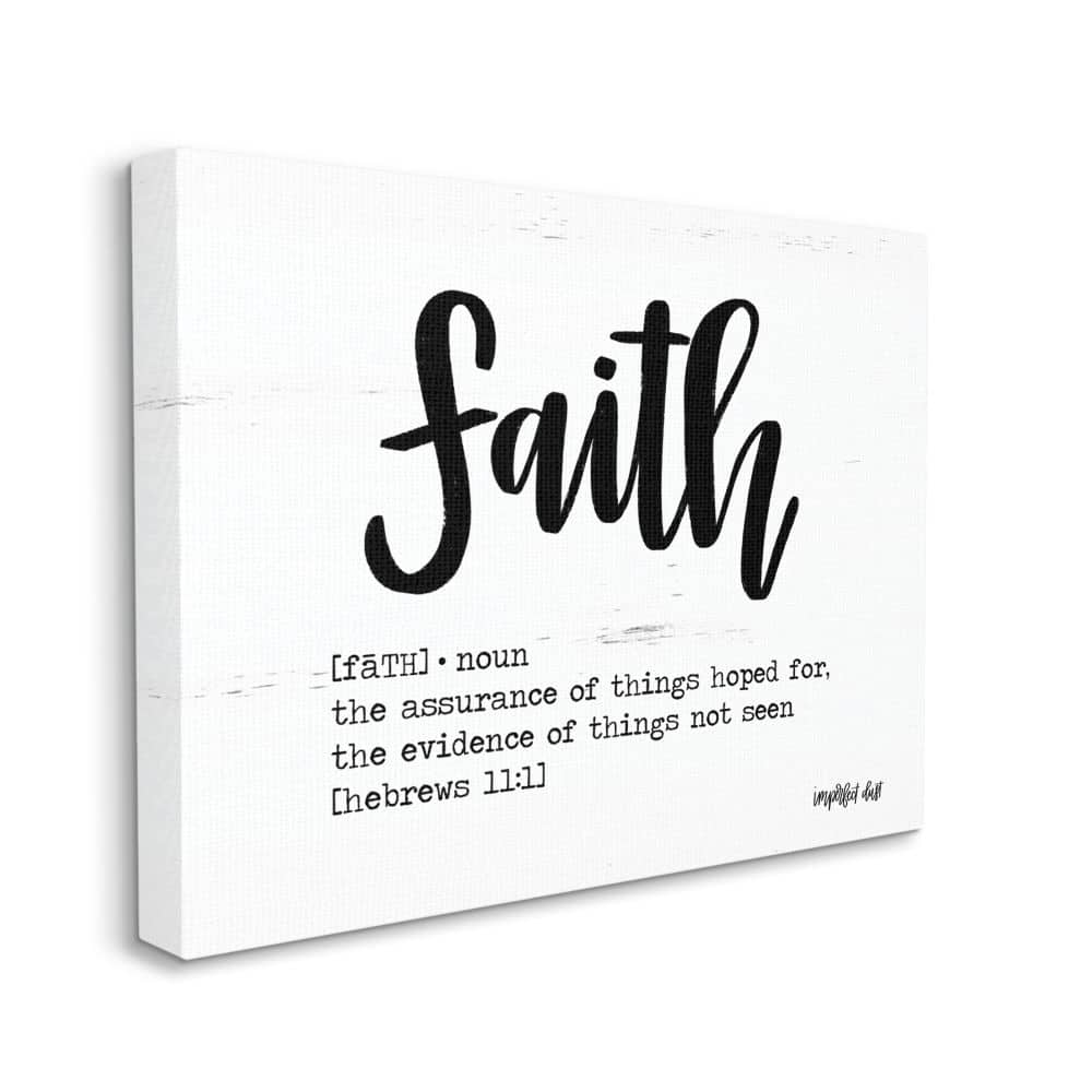 Stupell Faith Definition Religious Black And White Word Design Canvas Wall Art