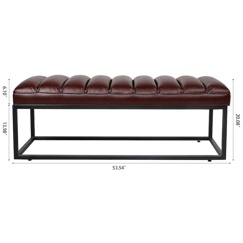 Tala Modern Upholstered Bench with Metal Base by GDFStudio