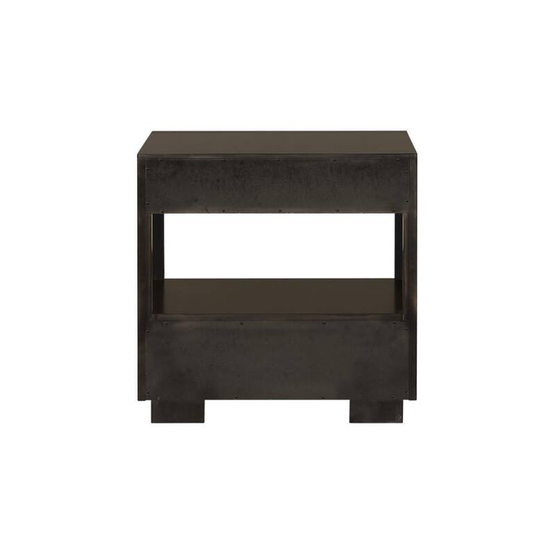 Smoked Peppercorn 2-drawer Nightstand，Suitable for bedrooms,living rooms,apartments