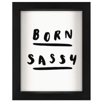 Americanflat Black Framed Shadow Box Sign Decor 'Born Sassy' Funny Sayings - 5" x 7"