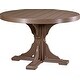 preview thumbnail 18 of 29, Poly Lumber Round Dining Table Set with 28" Benches Dining Height - Chestnut Brown