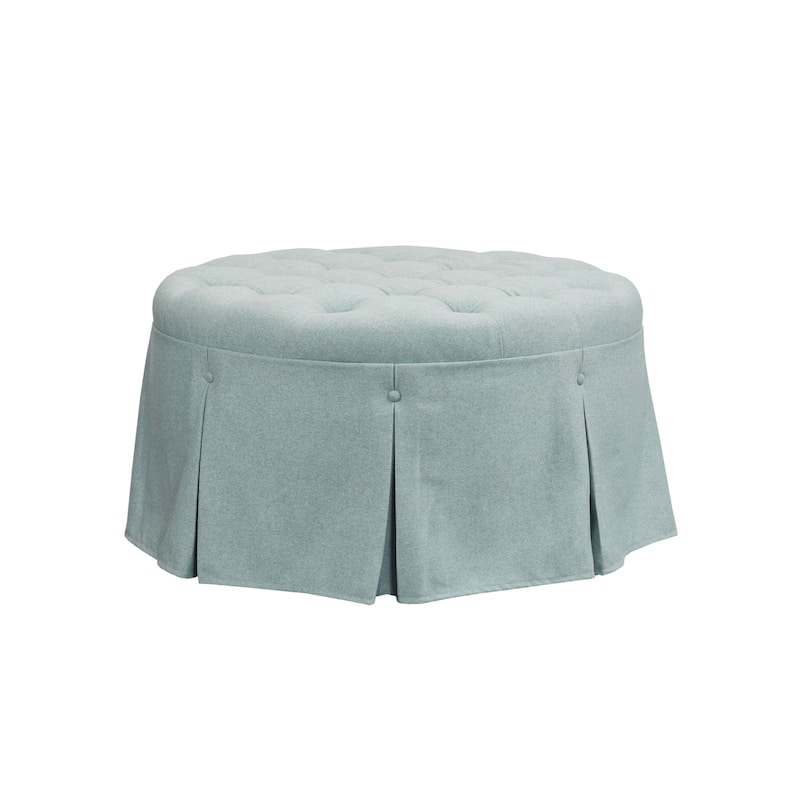 Martha Stewart Bedford Terri Skirted Tufted 32" Round Ottoman