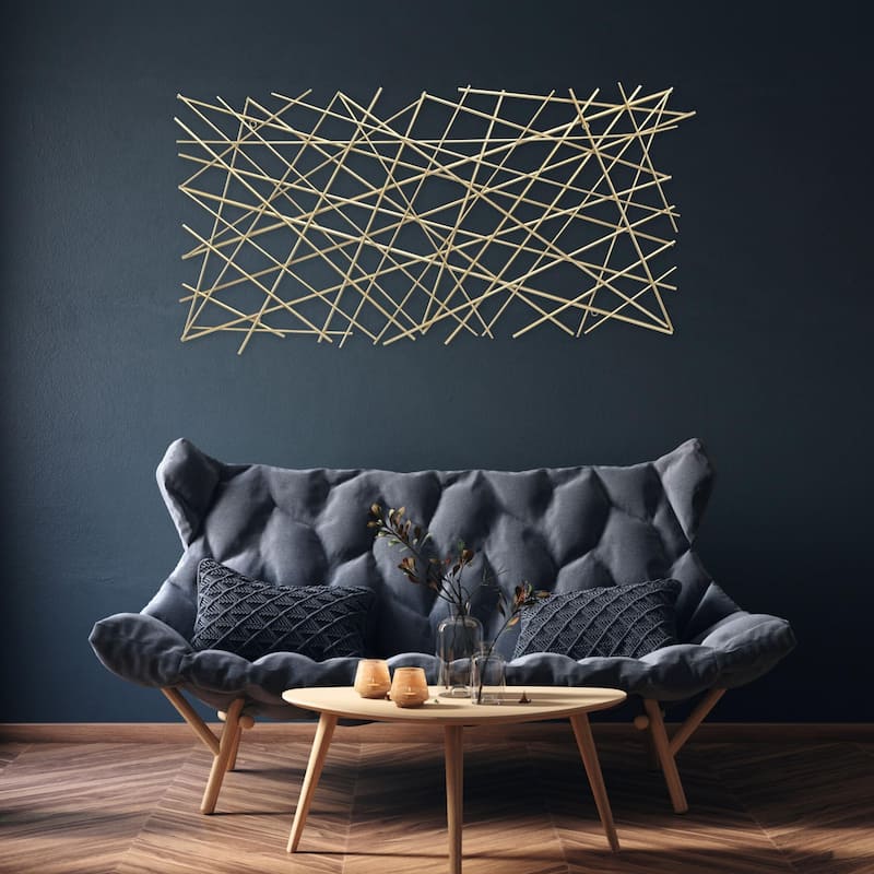 Linear Metal Abstract Wall Decoration - 48.5" - Gold