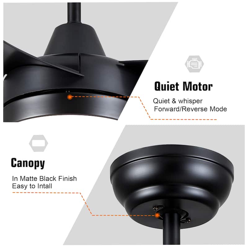 Modern 42in. Integrated LED Ceiling Fan Lighting with 3 Blades - 42 INCHES