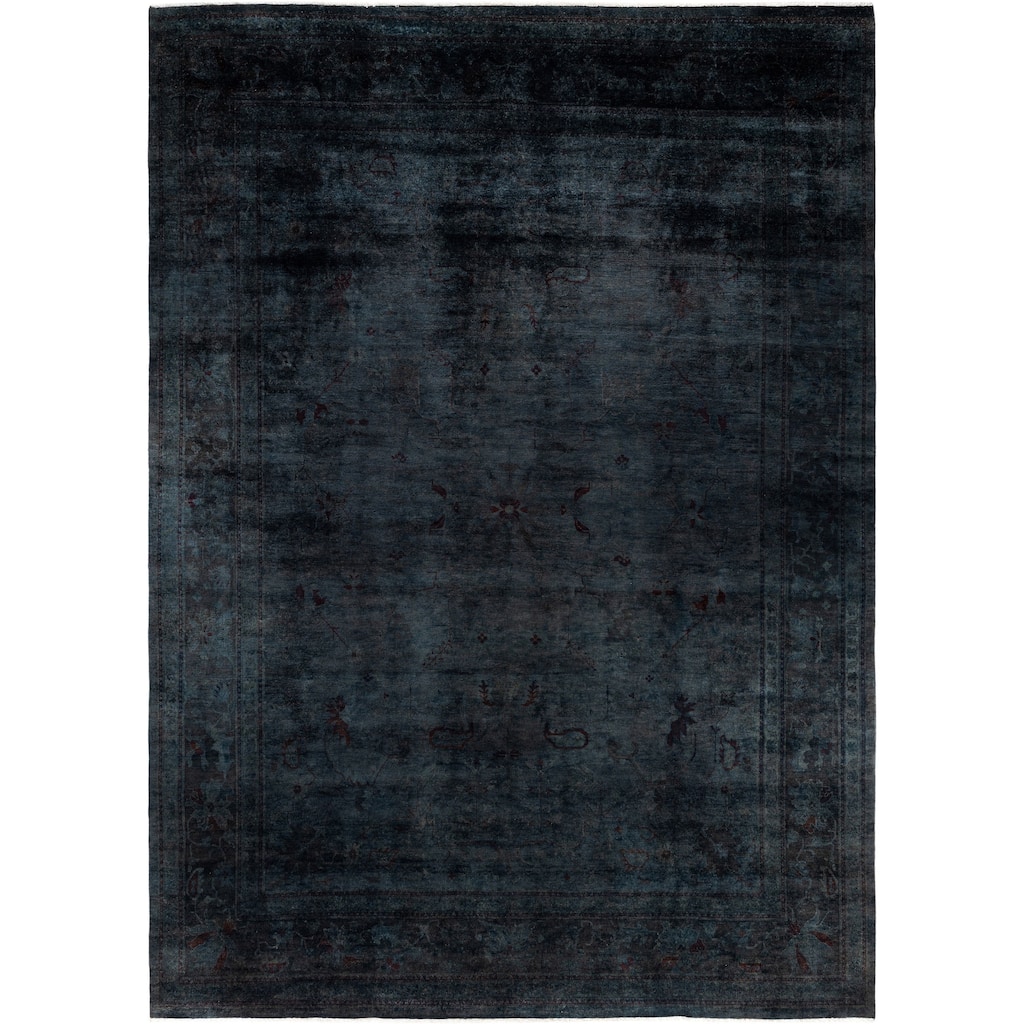 Overdyed One-of-a-Kind Hand-Knotted Area Rug - Black - 10' 1" x 13' 6"