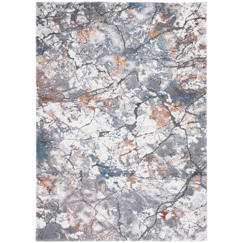 SAFAVIEH Cyrus Shag Miria Modern Abstract Rug - 5'5" x 7'6" - Grey/Ivory