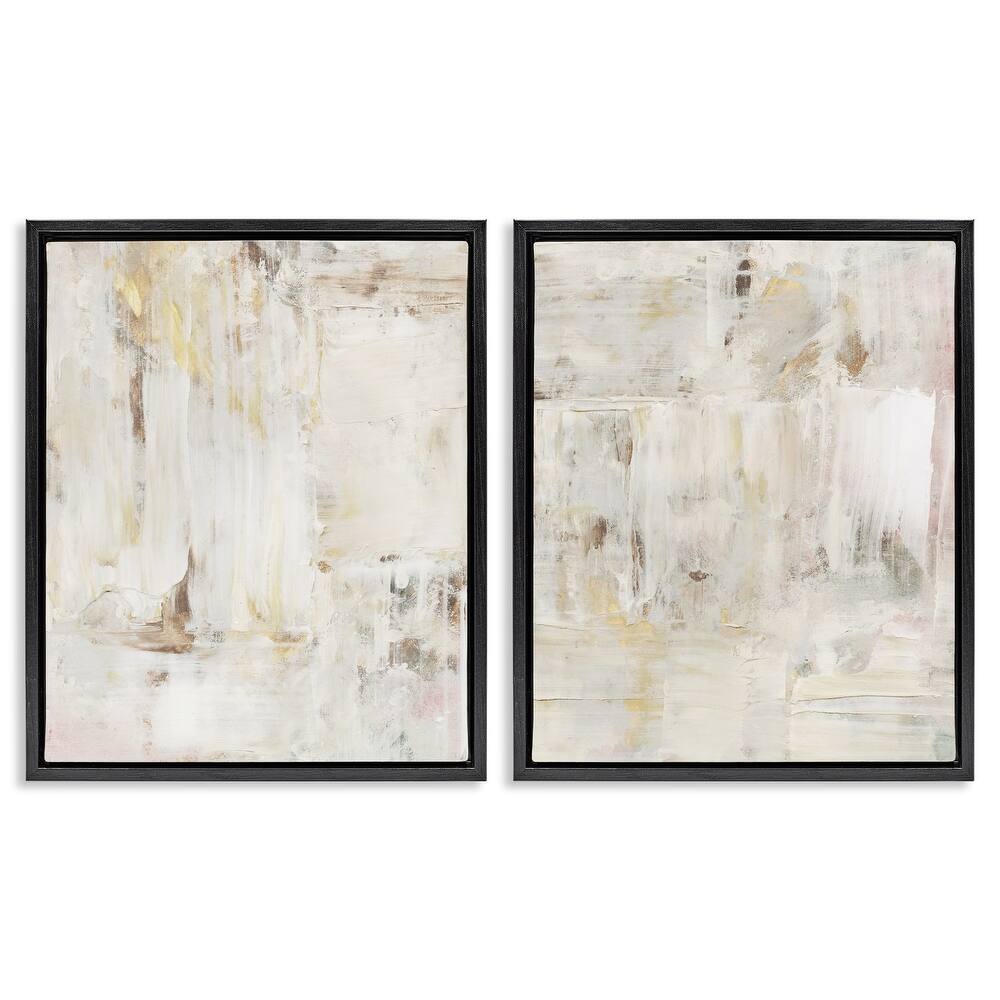 Stupell Contemporary Muted Abstracts Framed Floater Canvas Wall Art Design By Victoria Barnes (Set of 2)
