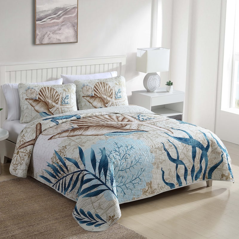 Caribbean Joe Coastal 3PC Quilt Set