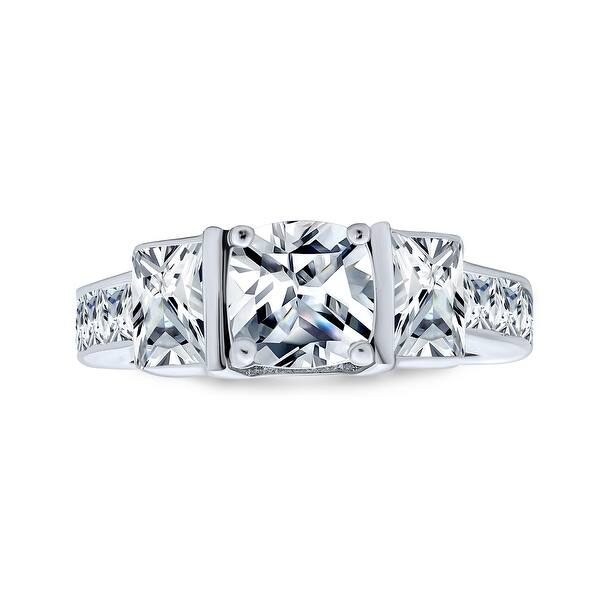 Princess Cut Square Clear CZ Solitaire Ring .925 Sterling Silver Band Sizes 5-9 Princess Cut Square Clear CZ Solitaire Ring .925 Sterling Silver Band Sizes 5-9
