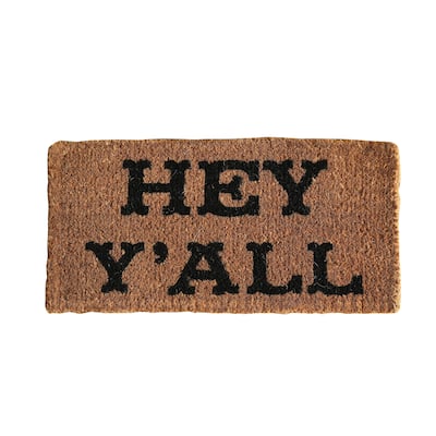 Natural Coir "Hey Y'all" Doormat