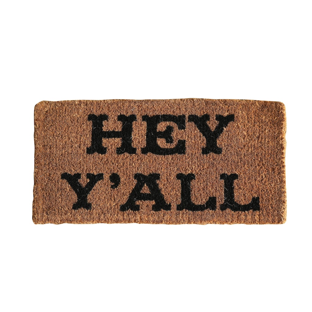 Natural Coir "Hey Y'all" Doormat