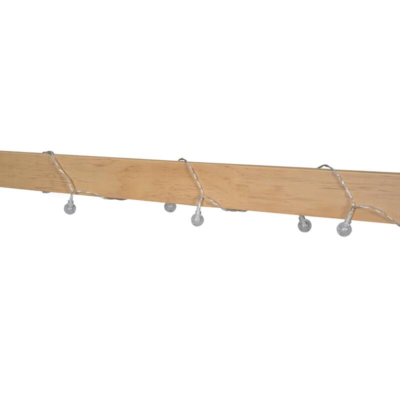 Full Size Wooden House Bed with Fence, Window, LED Lights, and Playful Design for Kids' Bedroom, No Box Spring Required