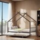 preview thumbnail 3 of 30, Full Size Metal House Bed with Twin Size Trundle