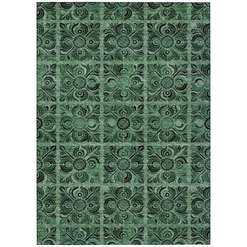 Machine Washable Indoor/ Outdoor Chantille Mosic Rug