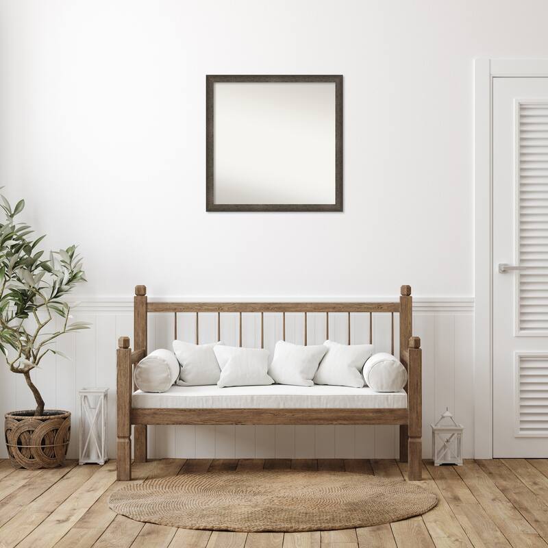Dappled Narrow Non-Beveled Wood Framed Wall Mirror