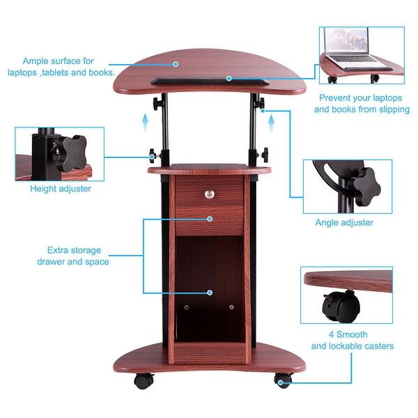 Shop Costway Height Adjustable Tilt Top Laptop Desk Table Notebook Computer Stand 32 To 46 Overstock 24134510
