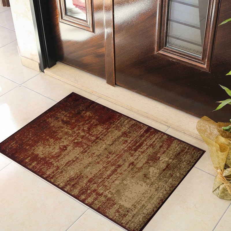 Superior Acid Wash Modern Gradient Indoor Area Rug or Runner - 2' x 3' - Auburn