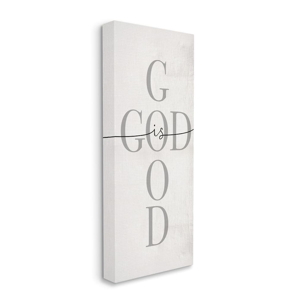 Stupell God Is Good Phrase Faith Based Cross Typography Canvas Wall Art